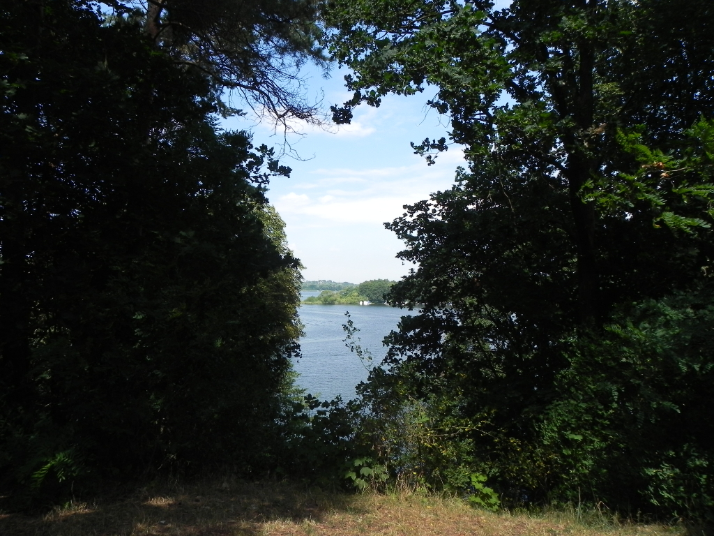 Blick von der Petzower Kirche auf den Glindower See